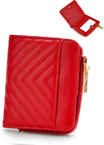 Miniatura 11 de Billeteras pequeñas y plegables para mujer, mini-cartera RFID para mujer, tarjetero delgado con bolsillo con cremallera para monedas y 2 ventanas