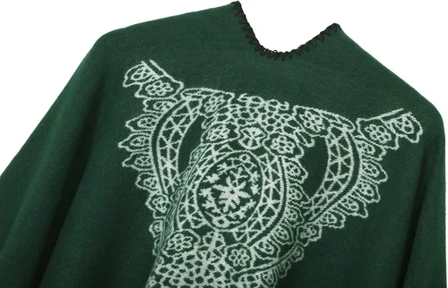 Miniatura 34 de Chales cálidos para mujer, cárdigan con frente abierto, estilo vintage, poncho