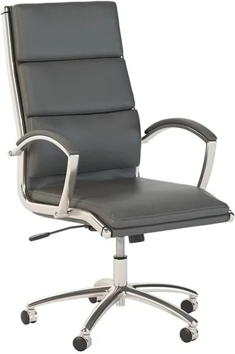 Miniatura 10 de Bush Business Furniture Modelo Silla de oficina ejecutiva de cuero con respaldo alto en color negro Solución de asiento ergonómico para estación