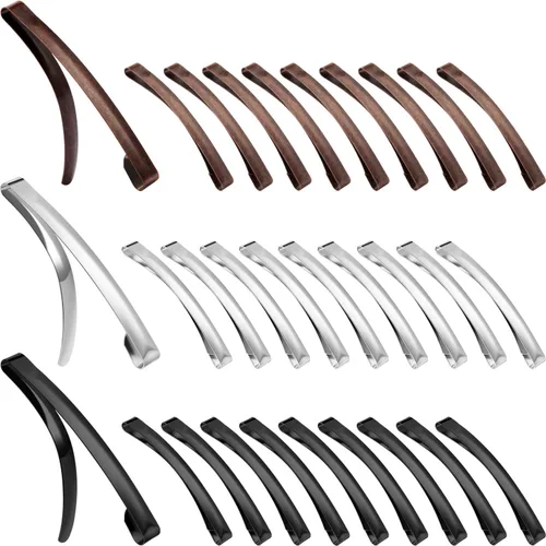 Miniatura 11 de Hotop 30 Piezas Pinzas para el Cabello, Pasadores de Metal Abovedados de Centro Abierto, Colores Surtidos (Negro, Marrón, Plateado)