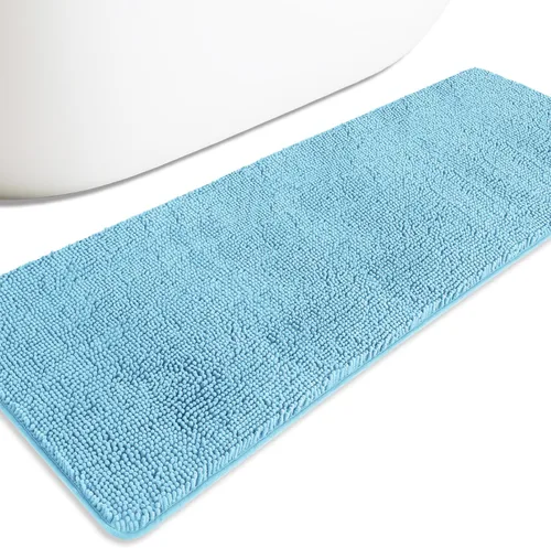 Miniatura 582 de Alfombra de baño pequeña de 12 x 18 pulgadas, lavable y absorbente, antideslizante, alfombra de baño de felpilla gruesa y suave para baño, ducha