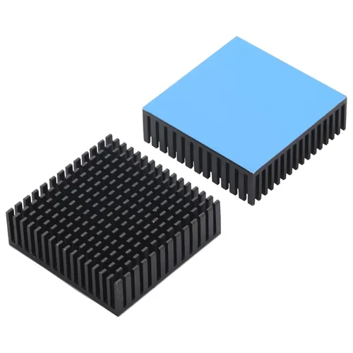 Miniatura 17 de Disipador de calor de aluminio negro con cinta adhesiva conductora térmica, enfriador de disipador de calor de 14 × 14 × 0.276 in para enfriar