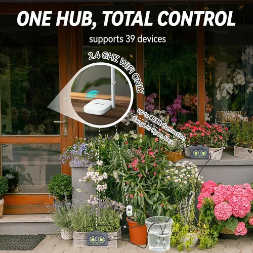 Miniatura 6 de RAINPOINT Kit inteligente de riego automático para plantas de interior, control WiFi/App y control local, sistema de riego por goteo sin grifo