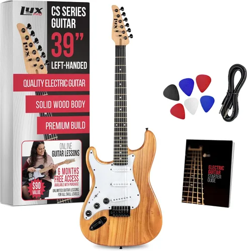 Miniatura 9 de LyxPro CS 39" - Kit de guitarra eléctrica para principiantes, intermedios y profesionales con guitarra, cable de amplificador, 6 púas y guía