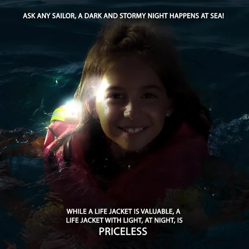 Miniatura 6 de WICKED Luz estroboscópica LED de chaleco salvavidas para supervivencia de emergencia al aire libre; haz de alta intensidad activado por agua