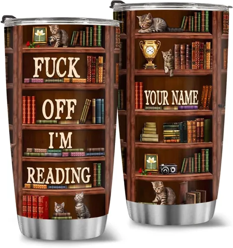 Miniatura 15 de T40413 - Taza personalizada para amantes de los libros, taza de café con texto en inglés "Just A Girl Loves Book", regalo para mujeres y niñas