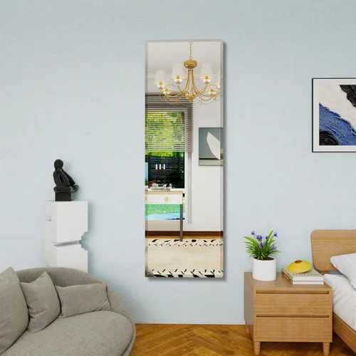 Miniatura 2 de Espejo de longitud completa para colgar en la puerta, 51x16 pulgadas de longitud completa, espejo colgante sin marco biselado, para dormitorio