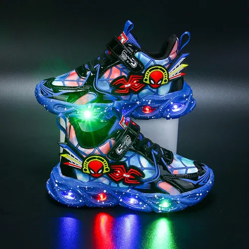 Miniatura 2 de RAYCHY Zapatos con luz LED para niños y niñas, ligeros, de malla, transpirables, para caminar