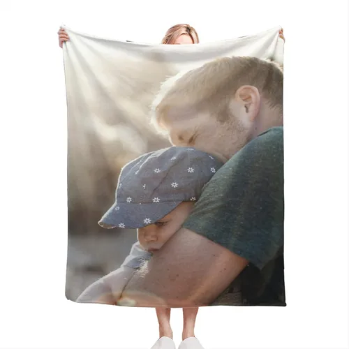 Manta personalizada con foto, manta personalizada de franela polar para madre, padre, familia, amigos, amantes de mascotas, boda, día de San 1 Foto