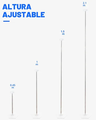 Miniatura 5 de TEKXYZ Juego de 4 soportes telescópicos para globos, soporte de columna de globos de metal ajustable de 1.5 a 7 pies para decoraciones de fiestas