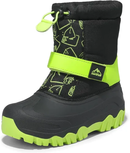 NORTIV 8 Botas de nieve para niños y niñas, impermeables, para clima frío, botas clásicas para senderismo al aire libre (niños pequeñosniños grandes)