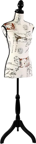 Miniatura 12 de SereneLife Torso de maniquí de cuerpo completo femenino realista, forma de vestido ajustable de 68.9 pulgadas con rotación de cabeza de 360°