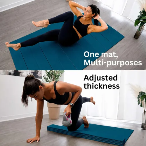 Miniatura 4 de Foldable Large Yoga Mat: Extra 6mm & 8mm Thick Workout Mat for Home Gym and Travel - Anti-Slip Folding Exercise Mat for Yoga, Pilates, and More