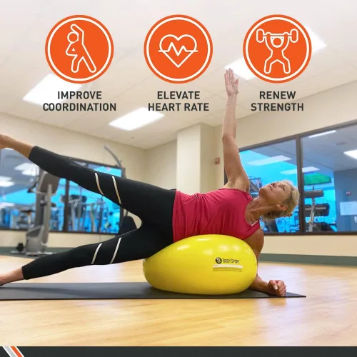 Miniatura 3 de Body Sport Donut Ball – Pelota de ejercicio inflable duradera para entrenamiento de equilibrio y estabilidad, yoga y sesiones de pilates – Uso