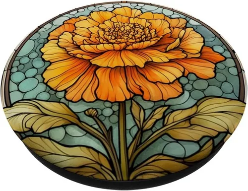 Miniatura 2 de PopSockets PopGrip estándar con diseño floral de flores de caléndula