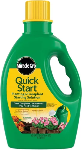Miracle-Gro Solución de inicio rápido para plantar y trasplante, para plantas de flores y vegetales, mezcla concentrada con agua, 48 onzas.
