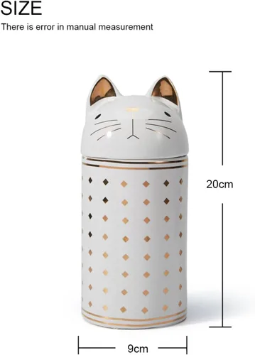 Miniatura 5 de HAUCOZE Tarro de galletas de gato decorativo para dulces con tapa, moderno recipiente de decoración de cocina, recipiente de cerámica para regalo