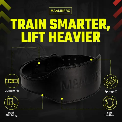 Miniatura 2 de Cinturón de cuero para levantamiento de pesas con hebilla ajustable, gimnasio, entrenamiento y entrenamiento de pesas, cinturones de levantamiento