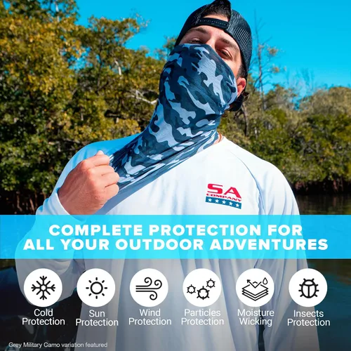 Miniatura 2 de S A Company Paquete de 5 Protectores Faciales UV Polainas multiusos UV 30+ para el cuello, pasamontañas para adultos