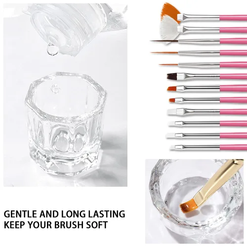 Miniatura 3 de Limpiador de pinceles de uñas acrílicas, limpiador de pinceles de pintura líquida para artistas de uñas (8.5 fl oz/8.5 onzas líquidas)