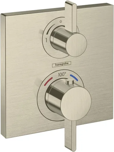 Miniatura 5 de hansgrohe Ecostat 15712341 - Moderna válvula de ducha termostática con control de temperatura en cromo negro cepillado