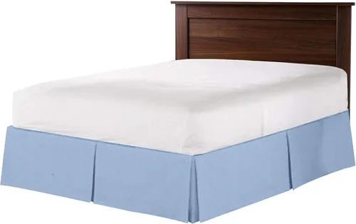 Miniatura 4 de Falda de cama plisada tipo caja de algodón 100% con 800 hilos - Volante plisado de lujo contra el polvo, falda de cama moderna de calidad hotelera
