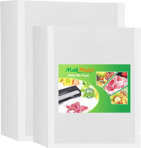 MakMeFre 100 bolsas selladoras al vacío, 50 de cada tamaño, 50 pintas de 6 x 10 pulgadas y 50 cuartos de galón de 8 x 12 pulgadas, sin BPA, sellado