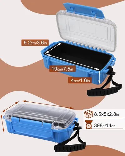 Miniatura 2 de Caja seca impermeable, contenedor de almacenamiento impermeable, pequeña caja de secado a prueba de agua para kayak, barco, caja seca, funda