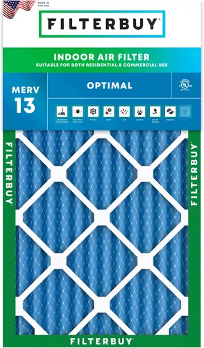 Miniatura 12 de Filterbuy Filtro de aire 8x14x1 MERV 13 Defensa Óptima contra Humo y Alergias (Paquete de 1), Filtros de Reemplazo Electrostáticos Plisados HVAC AC