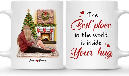 Miniatura 17 de Gossby Taza de café de Navidad personalizada para parejas y perros, personalizada con diseño, nombre, regalo de Navidad para novia, novio, esposa