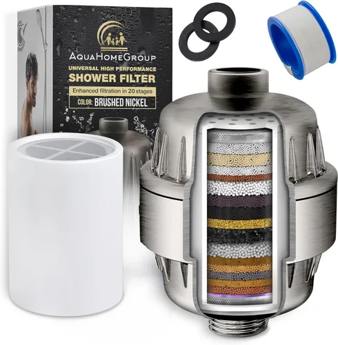 Miniatura 4 de AquaHomeGroup Filtro de cabezal de ducha de 20 etapas con vitamina C E A para agua dura, filtro de alto rendimiento para eliminar el cloro