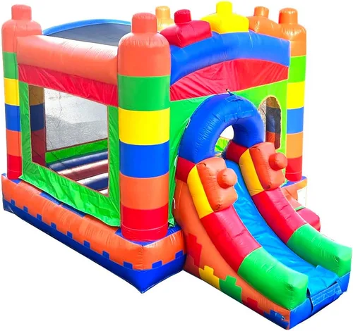 Miniatura 5 de Crossover - Casa inflable de rebote con tobogán para niños, 26.5 x 12 x 14.5 pies, bloque de construcción combinado de tobogán acuático, incluye