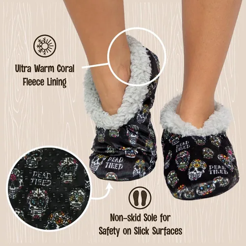 Miniatura 4 de Lazy One Pantuflas peludas para mujer, bonitas pantuflas de casa con forro polar, bonitos calcetines