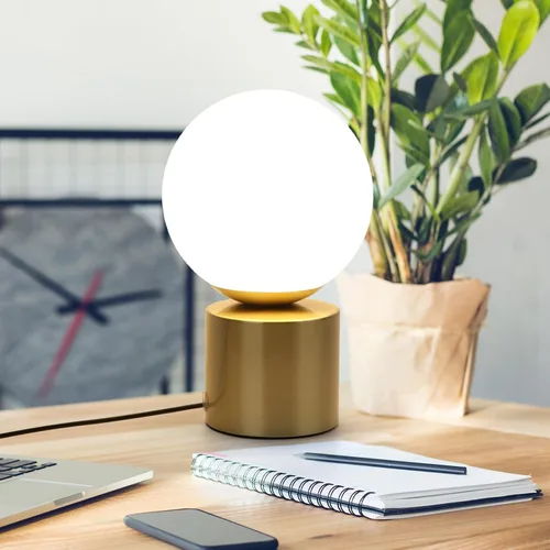 Miniatura 4 de Lámparas de mesa pequeñas modernas, LED regulables con 3 colores, lámpara de mesa dorada para dormitorio, sala de estar, mesita de noche