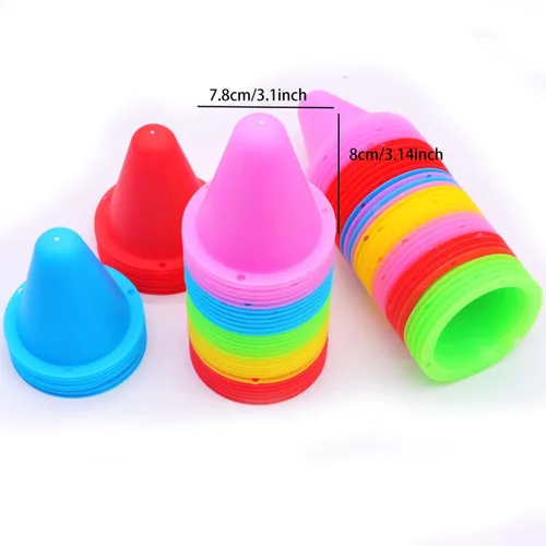 Miniatura 2 de FZBNSRKO 20 conos de entrenamiento de fútbol, conos de slalom de colores mixtos, mini conos de agilidad para niños, patinaje sobre ruedas, práctica