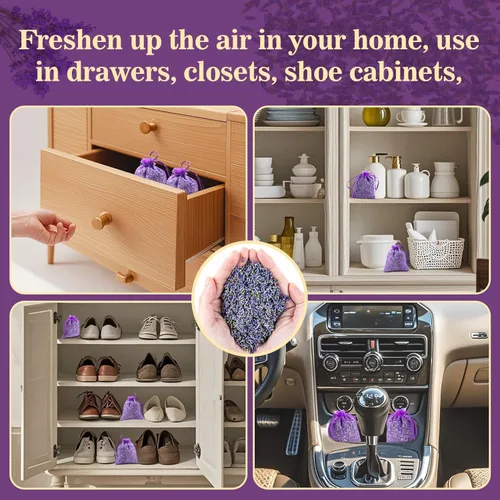 Miniatura 6 de Sukh 270g Flores secas de lavanda - Bolsas de capullos de lavanda para cajones, armarios, aromas frescos, bolsas de lavanda para fiesta