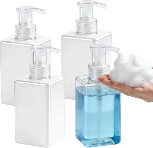 Miniatura 9 de Foaming Soap Dispenser 4 Pack, 15oz/450ml Brown Foam Soap Pump Bottles, Refillable Bathroom Soap Dispenser with Rich Foam Pump for Kitchen Sink