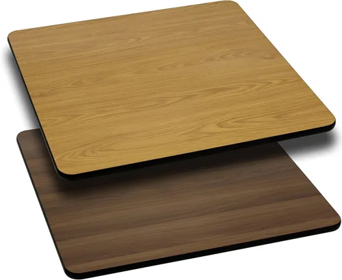 Miniatura 9 de Flash Furniture - Tapa de mesa de resina brillante de 30.0 x 48.0 pulgadas, con borde caído de 2.0 pulgadas de grosor Natural/Nogal