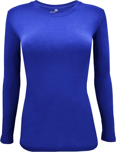 Miniatura 148 de Natural Uniforms Camiseta Under Scrub para mujer, cuello redondo, manga larga, paquete de 3, paquete múltiple de 3