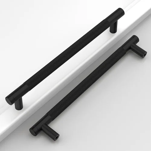 Miniatura 8 de Paquete de 10 tiradores de gabinete de cocina color oro cepillado de 5 pulgadas (128mm), manijas estriadas para cajones, accesorios para armarios