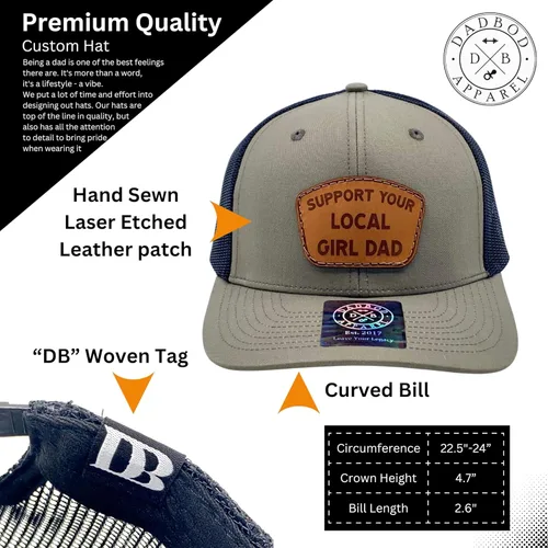 Miniatura 2 de Support Your Local Girl Dad Patch Hat - Classic Snapback Cap for Men - Premium Baseball Cap for Men - Gift for Fathers