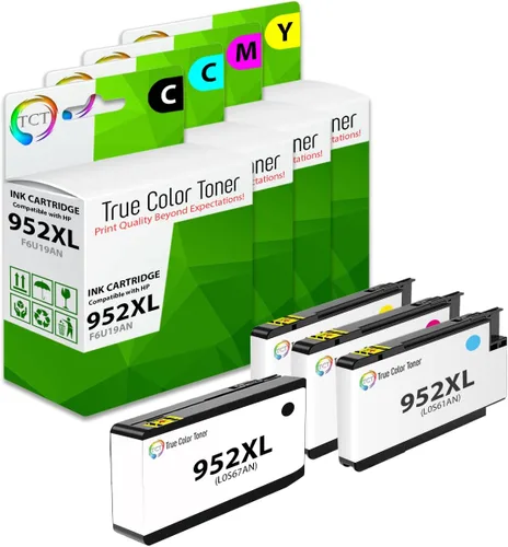 TCT Cartucho de tinta 952XL, 4 unidades, repuesto compatible para HP 952XL F6U19AN L0S61AN L0S64AN L0S67AN funciona con impresoras HP OfficeJet 7740