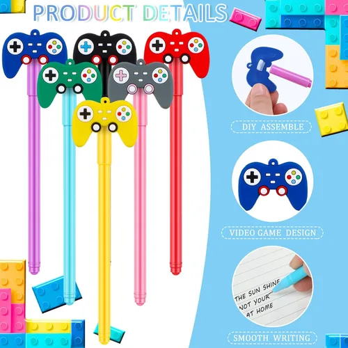 Miniatura 3 de Tinlade 24 bolígrafos de videojuegos, recuerdos de fiesta de jugadores, regalos de fiesta de cumpleaños, regalos de controlador, bolígrafos de tinta