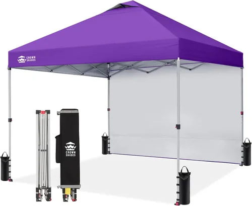 Miniatura 21 de CROWN SHADES - Toldo desplegable de 12 x 12 pulgadas con tela recubierta de color plata 150D, incluye 1 pared lateral extraíble, 4 cuerdas, 8