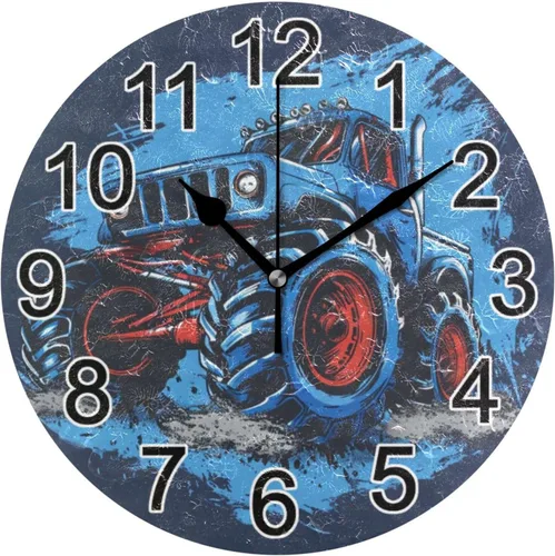 Miniatura 11 de Hummingbird - Reloj de pared de resorte redondo de 10 pulgadas, sin tictac, silencioso, funciona con pilas, reloj analógico atómico de cuarzo