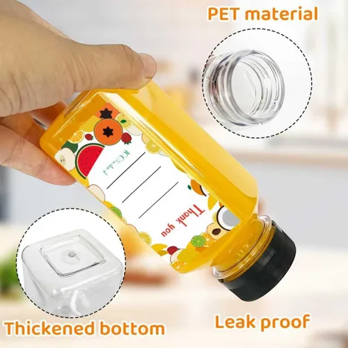 Miniatura 4 de 48 botellas de jugo de 8 onzas con tapas, botellas de plástico con tapas, recipientes reutilizables transparentes a granel para jugo, leche y otras