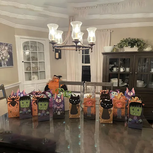 Miniatura 6 de Bolsas de golosinas de Halloween – 24 bolsas de dulces con 24 calcomanías, bolsa de regalo para suministros de fiesta de niños de Halloween