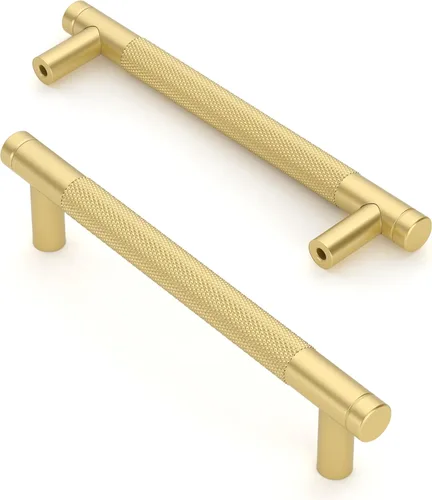 Miniatura 36 de Asidrama - Paquete de 10 tiradores para gabinete de 3 pulgadas (76mm) de color negro mate y bronce champán, manijas estriadas para gabinete