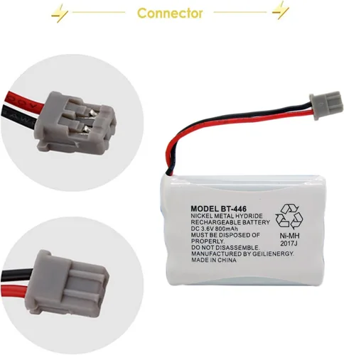 Miniatura 5 de BT446 BT-446 - Batería de teléfono compatible con Uniden BBTY0503001 BT-1004 BT-1005 GE-TL26402 BT-504 CPH-488B 3.6V 800mAh (paquete de 2)