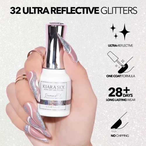 Miniatura 4 de KIARA SKY Esmalte de gel DiamondFX Reflective Glitter Soak Off con efecto de polvo Sparkle Diamond 0.5 fl oz, Beets It (morado)
